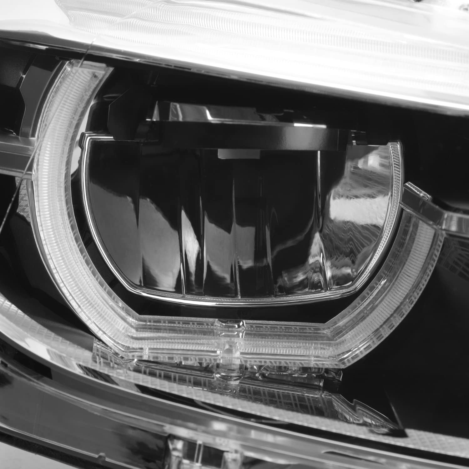 AKKON - Fits 2016 2017 2018 BMW 3 Series F35 [Full LED] Projector Black Headlight Passenger Right w/Tube Signal Parking