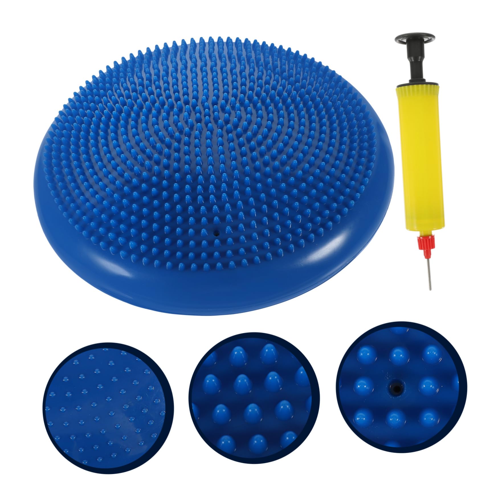 Cuscino Equilibrio Gonfiabile Blu in Pvc per Ragazzo Ragazza | Disco Oscillante, Input Sensoriale e Seduta Ergonomica, Pompa Manuale Inclusa Colore Casuale