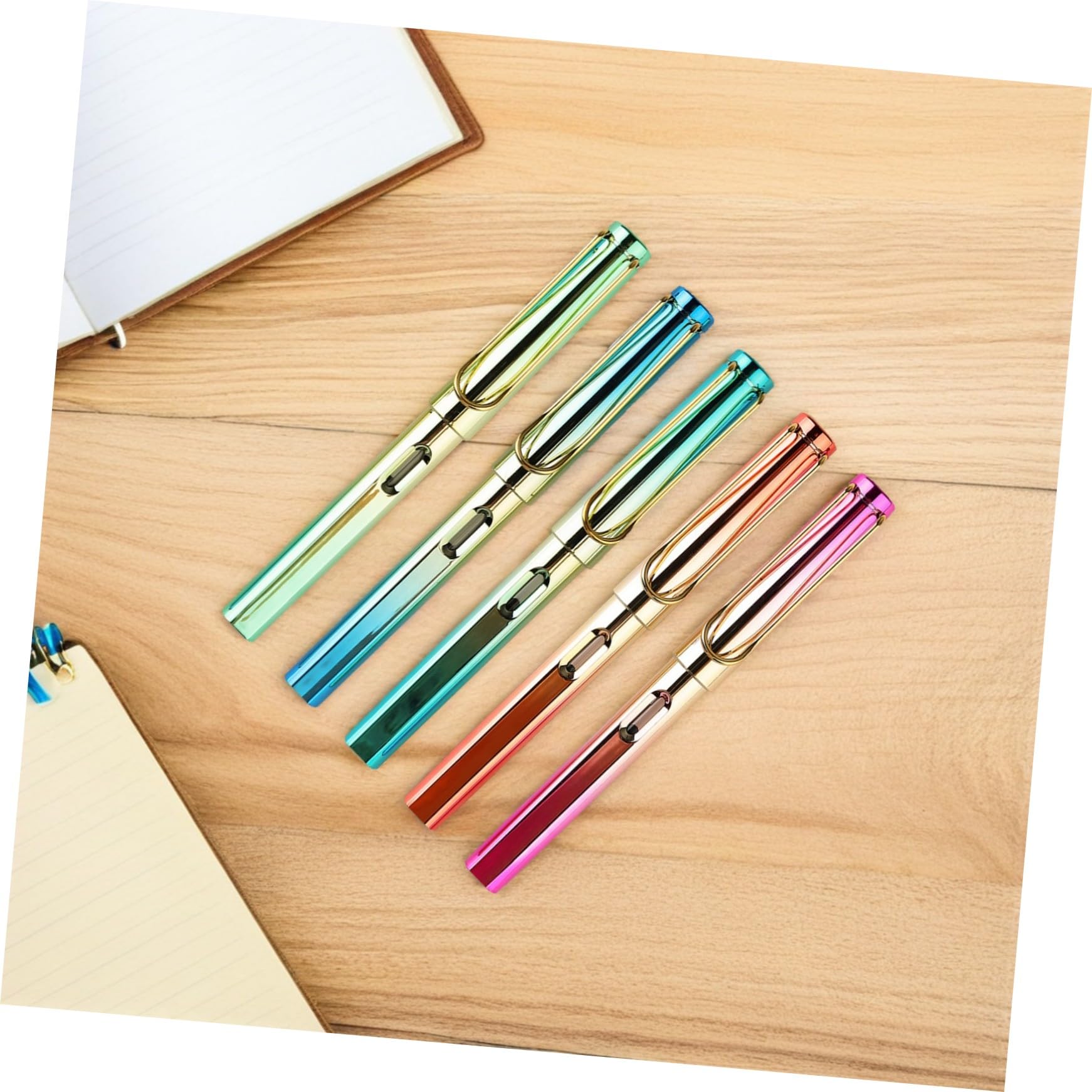 DOITOOL 5 Stück-pack Füllfederhalter für Schüler, Kunststoff Metall | Tintenbeuteln, Bürobedarf für Schulbeginn Party, Nützlicher Stift ohne Tinte