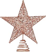 Vista 19 de BinaryABC Estrella para árbol de Navidad, adornos brillantes para decoración del árbol de Navidad, 7.9 in (negro)