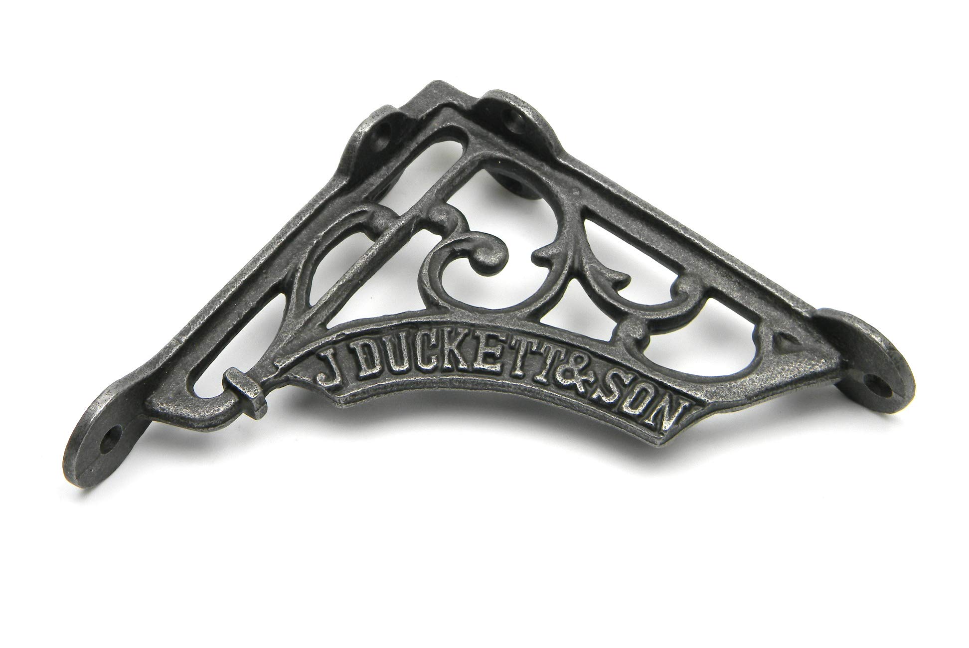 Oakcrafts Pair Of Shelf Brackets"J Duckett & Son" Antique Cast Iron 125Mm X 125Mm / 5″ X 5″
