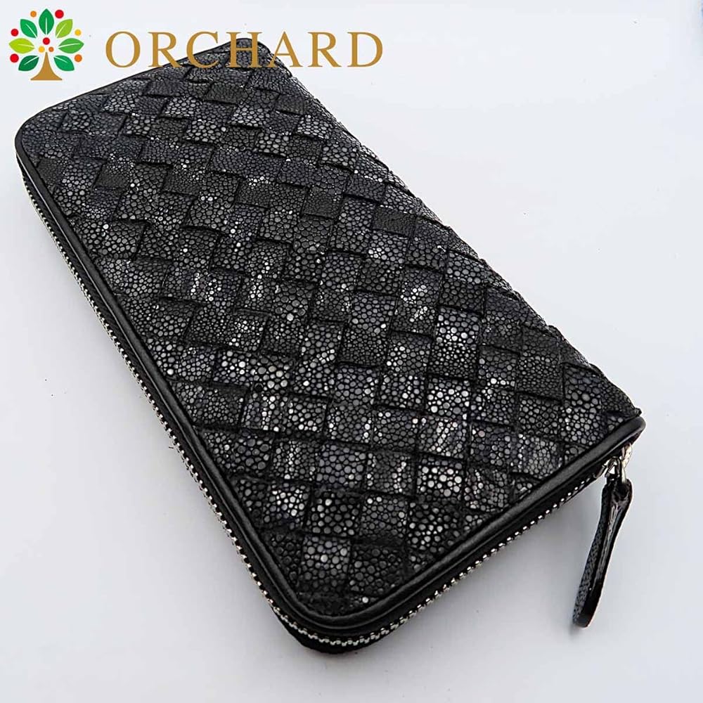 Amazon | スティングレイ ガルーシャ エイ革 編み込み加工 ブラック 黒