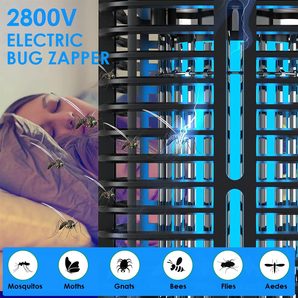 Lampada antizanzare elettrica per interni/esterni, 4500V ad alta potenza, trappola per zanzare impermeabile per insetti volanti, lampadina antizanzare, lampada antizanzare