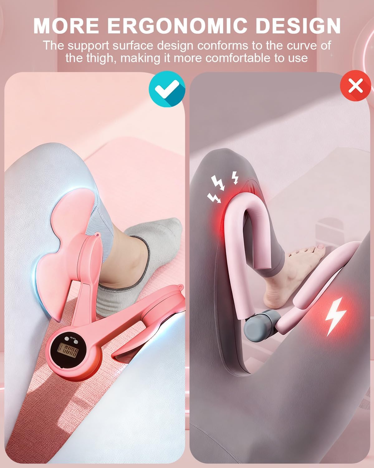 Thigh Trainer for Women, Inner Thigh Exerciser & Pelvic Floor Muscle Trainer Devices, Home Gym Pelvic Strengthening Workout Equipment, Hip Trainer Kegel Exerciser for Thigh Toning