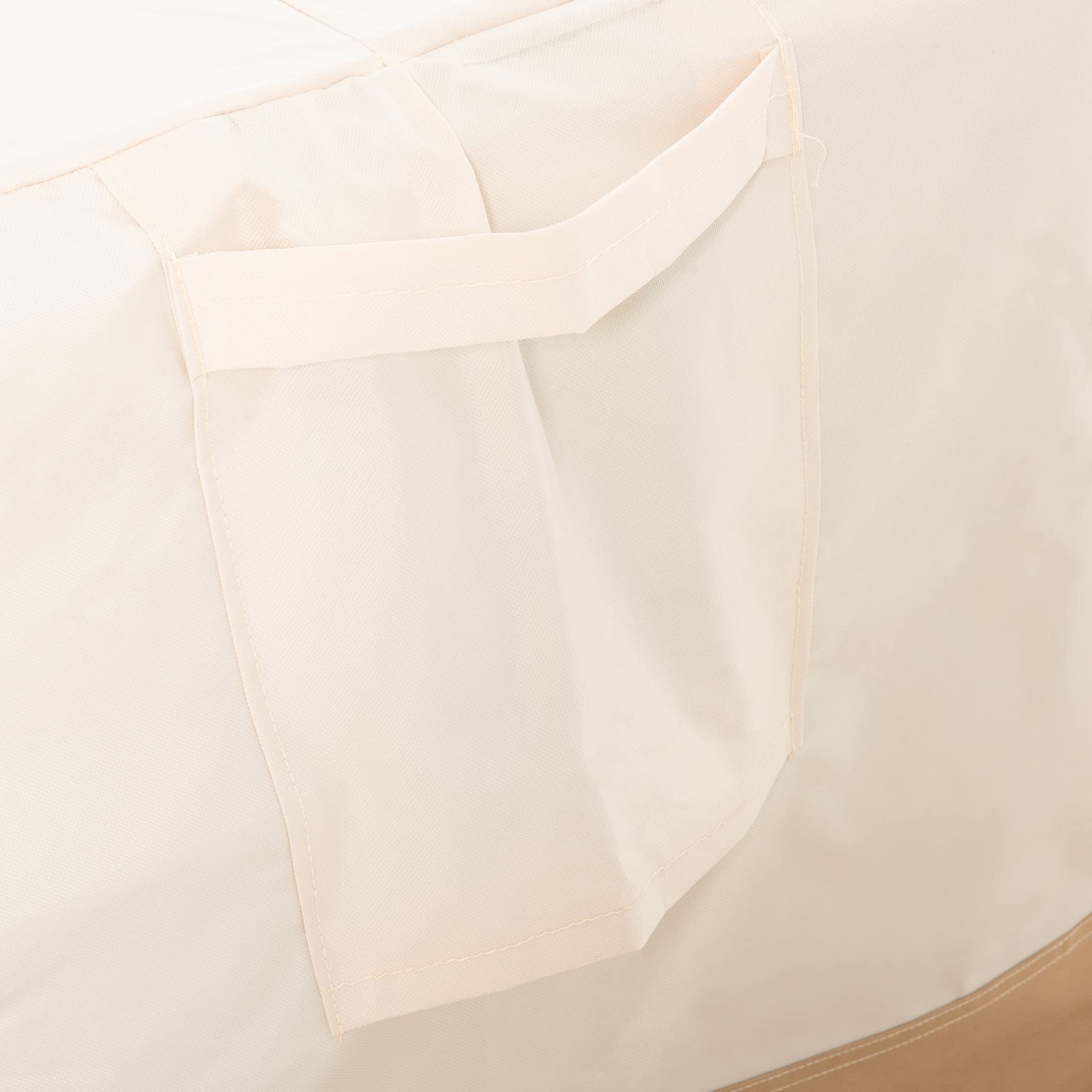 Outsunny Custodia protettiva per mobili da giardino 270 x 200 x 78 cm Tela Oxford 600 D impermeabile Copertura per divano tavolo esterno con 4 ventole 5 manici e cordino da trazione beige
