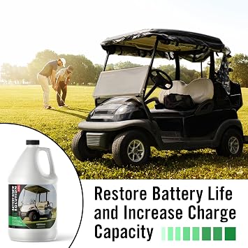 Battery Renew Solution for Golf Cart Batteries - 64 oz Desulfator Refill - Refurbish, Repair & Restore Any 6 Volt, 8 Volt or 12 Volt Lead Acid Batteries - Made in USA - Non-Toxic Safe Refill Solutions