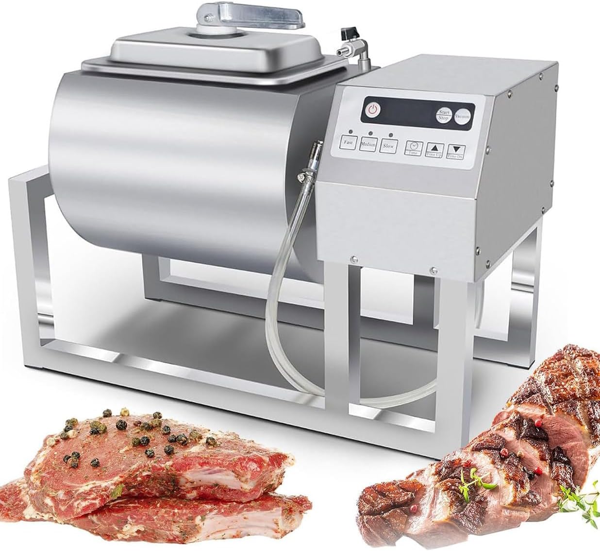 Vacuum Marinator & Tumbler,18L Automatic Vacuum Curing Machine,Adjustable Timer,Auto Shut-Off,3-Speed Bidirectional Rotation Rapid Catering
