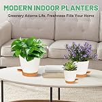 Pots végétaux 5 Pack 7+6.5+6+5.5+5 Inch, Planteurs auto-arroseurs avec trou de drainage, Pots de plantes en plastique Plantation intérieure moderne décorative pour diverses plantes, Planters pour plantes intérieures