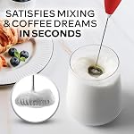 Zulay Lait Frother pour café avec moteur Titanium amélioré - Whisky électrique à la main, mousse de lait, Mini Mélangeur et mélangeur électrique Coffee Frother pour Latte, Matcha, Pas de stand - Cardinal Rouge