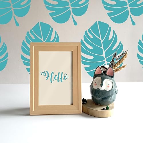 Miniatura 4 de 2 plantillas grandes de hoja de palma de 12 x 16 pulgadas para pintar en paredes, plantillas reutilizables de hojas de selva tropicales, plantillas