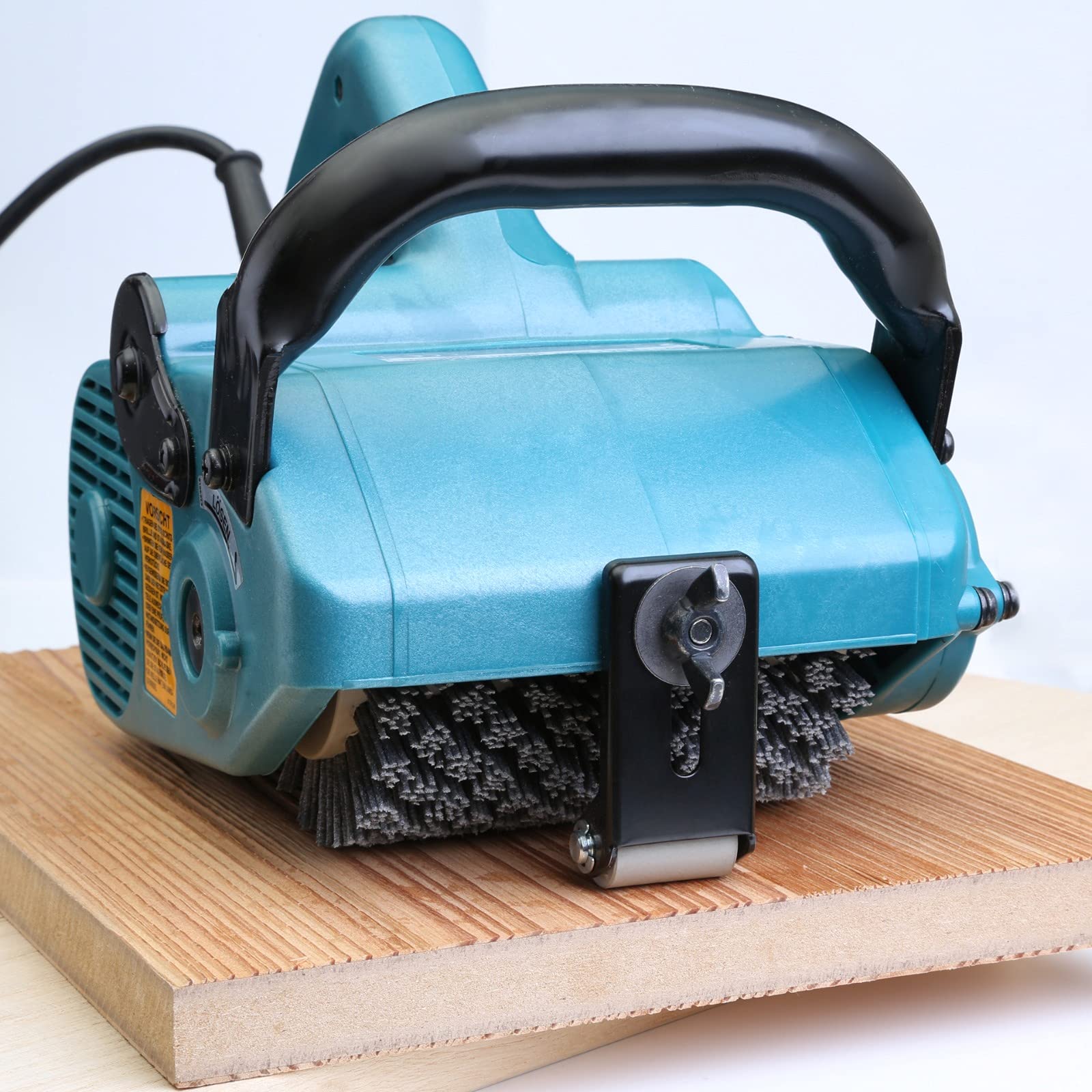 Spazzola abrasiva adatta per smerigliatrice Makita 9741 | spazzola strutturante | spazzola satinata | qualità professionale | per la lavorazione di legno e metallo (nylon, grana 46)