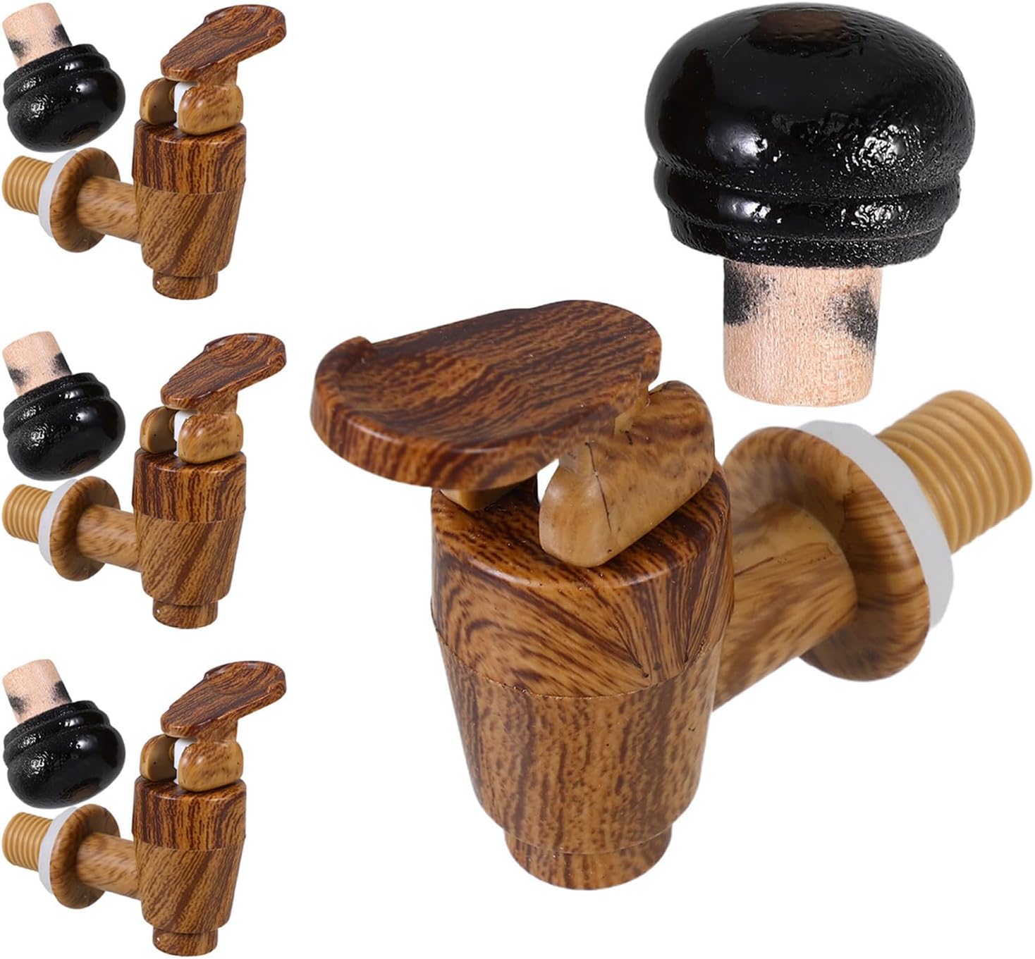 Wine Barrel Tap and Cork Stopper Set Xmas, Plastic Airtight Replacement