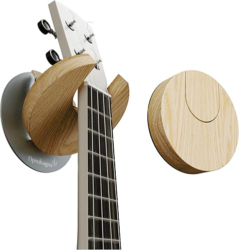 World's Only - Soporte de pared plegable para ukelele y soporte de pared para ukelele, patentado, diseño danés, ahorro de espacio, madera, color