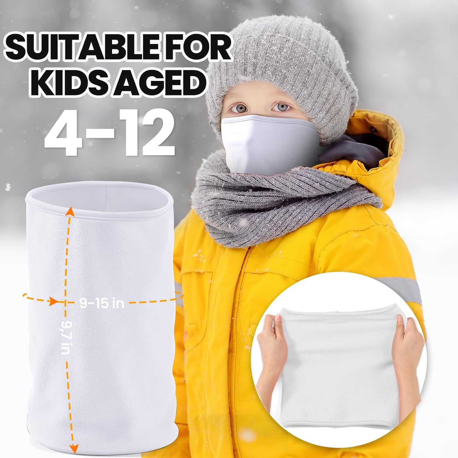 Kids Balaclava Ski Mask&Neck Gaiter Winter for Boys&Girls,Fleece Windproof Neck Warmer for Skiing Cycling Hiking - Image 2