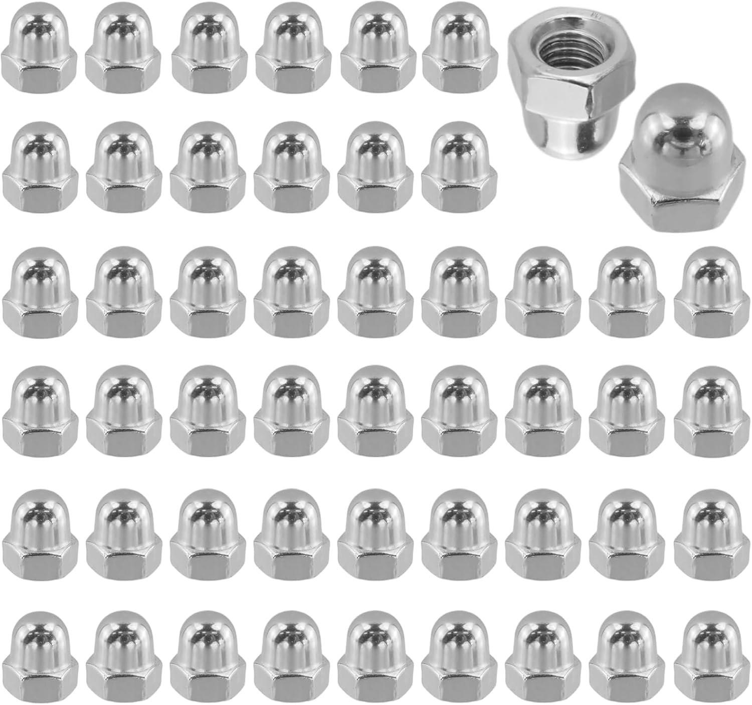 Crapyt M6 Acorn Cap Nuts, 304 Stainless Steel Acorn Cap Nuts, 50 Pcs