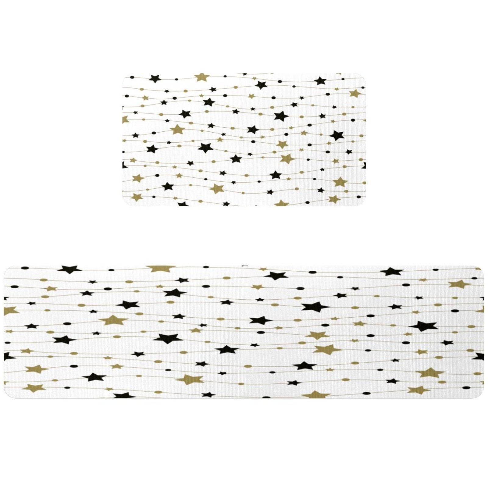 Tapete de cocina antideslizante para evitar resbalones juego de 2 alfombras lavables con estrellas