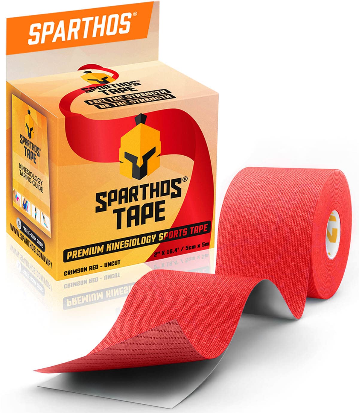 Sparthos Kinesiology Tape - Incredible Support for Athletic Sports and Recovery - Free Kinesio Taping Guide! - Pregnancy Lifting Sensitive Fit Prewrap Dresses - Uncut (Crimson Red)