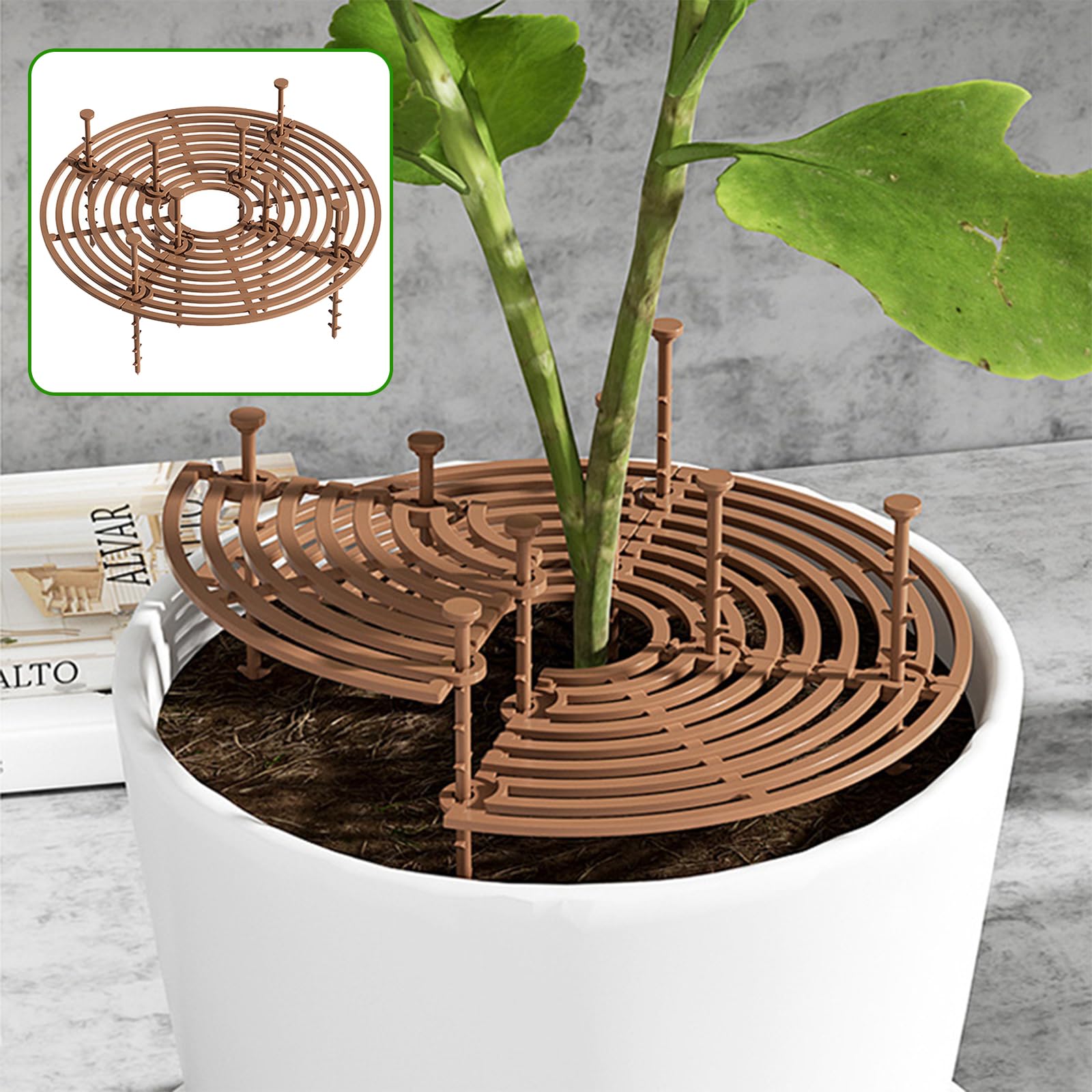 4 Pièces Grille de Protection pour Pot de Fleurs, 52cm et 30cm en Plastique pour Animaux de Compagnie Chat Tombe Sécurité Bébé avec 40 Piles