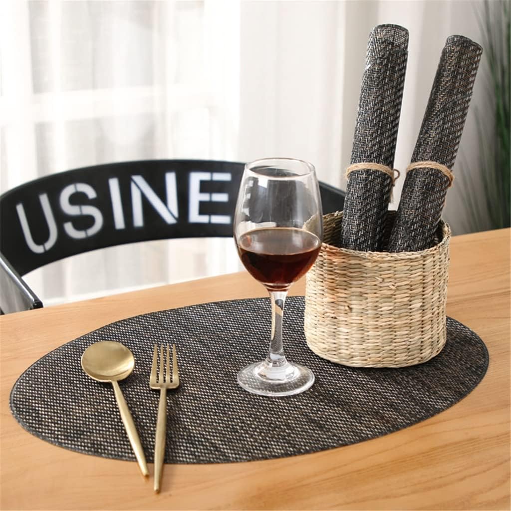 4 Pcs Oval Placemats for Dining Table Mat Place Mat Tableware Pad Place Mat Kitchen Accessories Decoration (Color : A, Size : 4530cm)