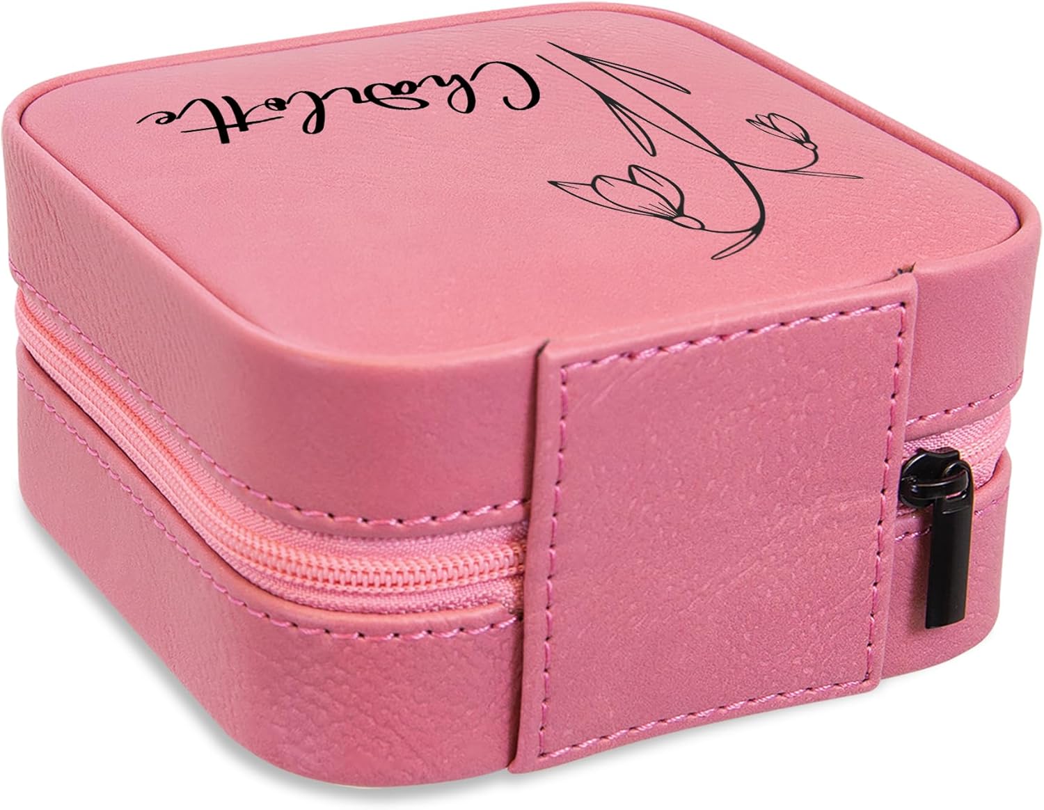 Custom Jewelry Box for January Birth Month - A Personalized Box for Her - Customized Birth Month Flower Jewlry Box - Travel Jewlery Box