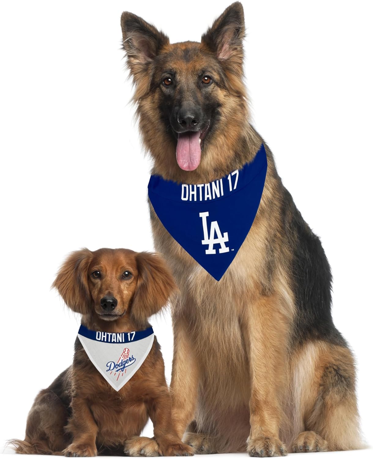 MLBPA Reversible Dog Bandana - SHOHEI OHTANI #17 Pet Bandana - MLB Los Angeles Dodgers Home & Away Bandanna, Size Large/X-Large