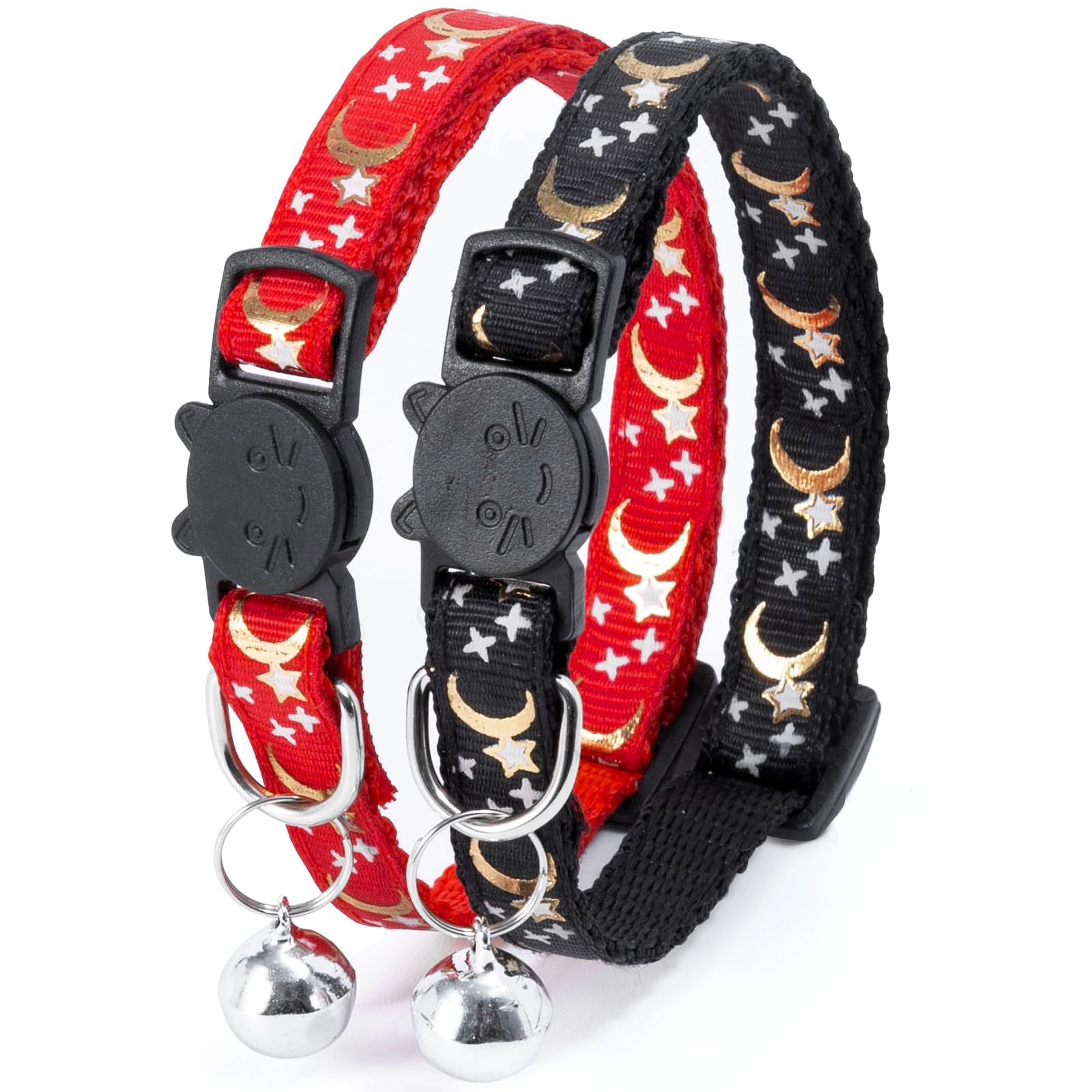Collare Gatto Riflettenti,Collari per Gatti Antistrozzo con Campanellino,Regolabile 21-35cm,Sicuro,Nylon, Accessori Animali Domestic