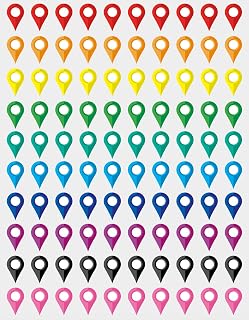 0.375x0.6 inch 100 PCS Map Location Position Stickers