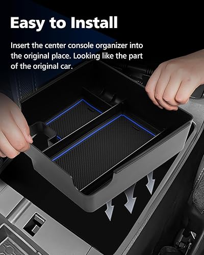 Miniatura 7 de FIILINES Organizador de consola central para Nissan Frontier 2024 2023 2022, bandeja de consola ABS, caja de almacenamiento para reposabrazos de