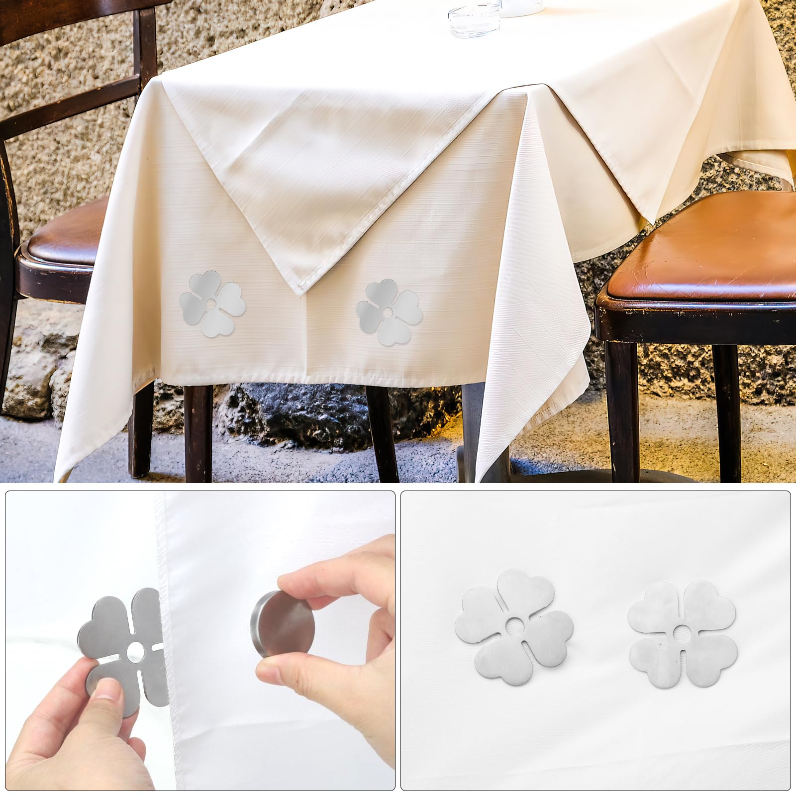 8x Tischdeckenbeschwerer Mit Magneten - Schwere Halter Für Garten, Party & Camping