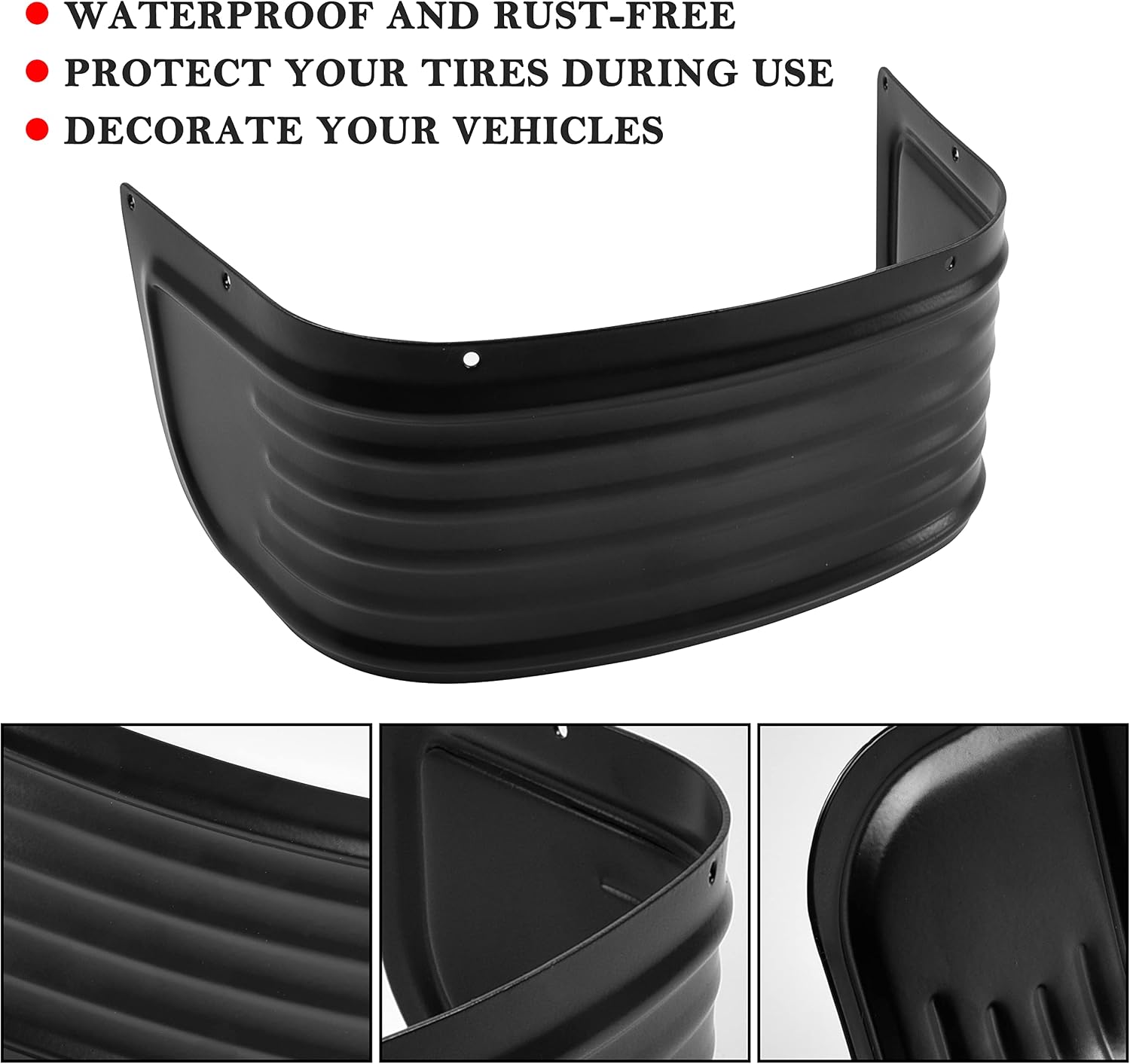 Front Fender Skirt Trim for Harley Davison Touring models, Black Steel Front Ribbed Fender Trim Skirt for Electra Glide Road King Tri Glide Ultra Classic Limited Low 2014-2024 Accessories