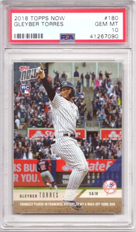 2018 Topps Now Baseball #180 Gleyber Torres Rookie Card Graded PSA 10 Gem Mint