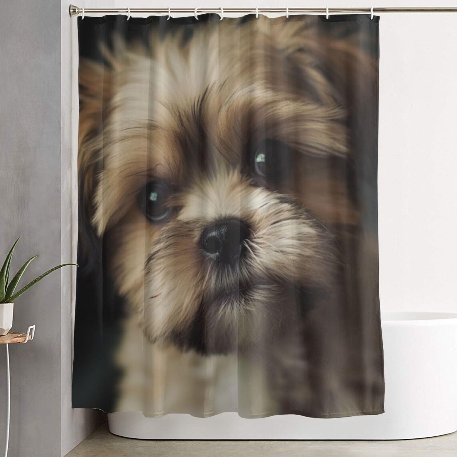 Rideau de douche anti-moisissure grand format 182x152 pour décoration de bain campagne