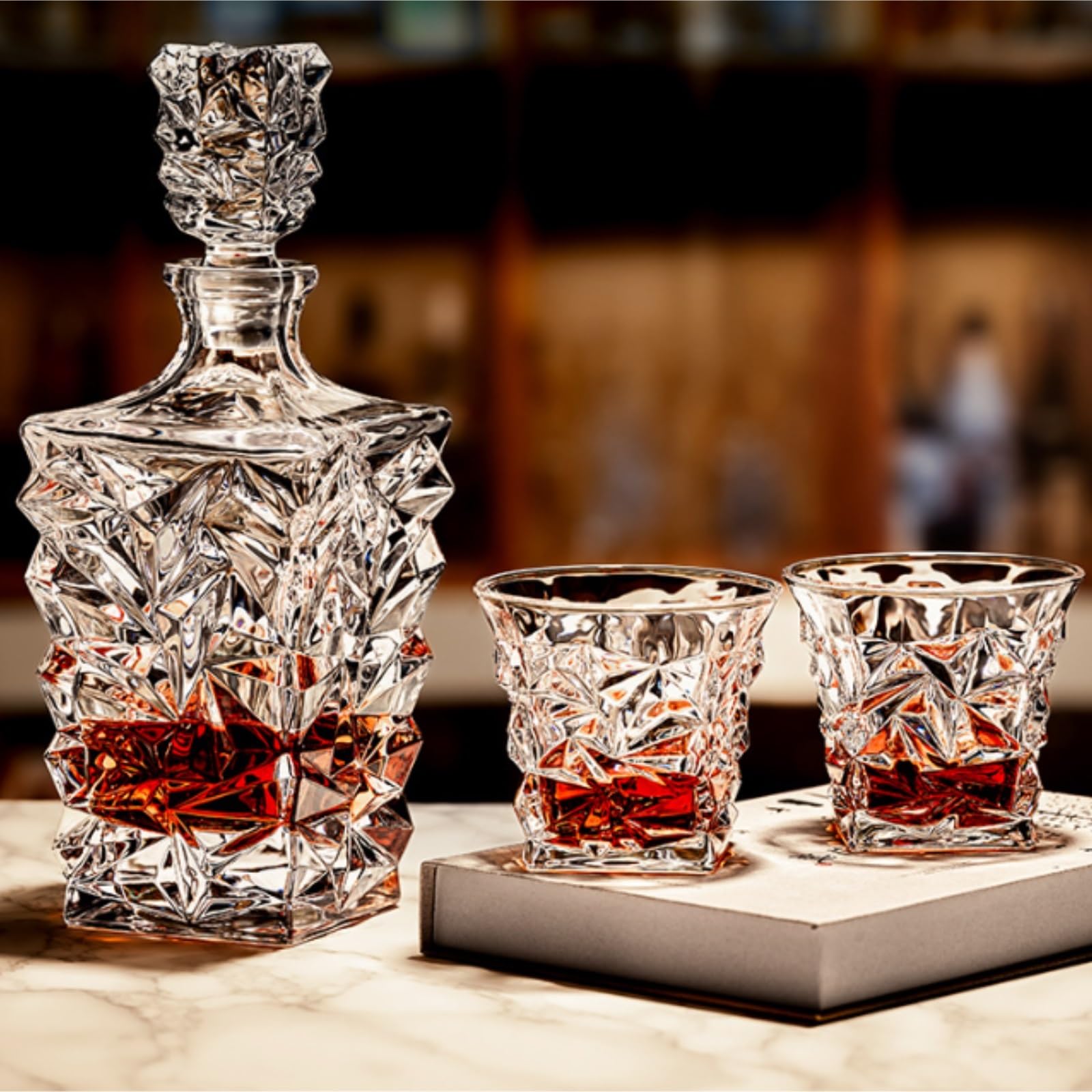 Decanter per Vino Rosso Whisky Decanter For Vino In Cristallo Con Base Stabile E Incisione Irregolare Moderna Decantatore