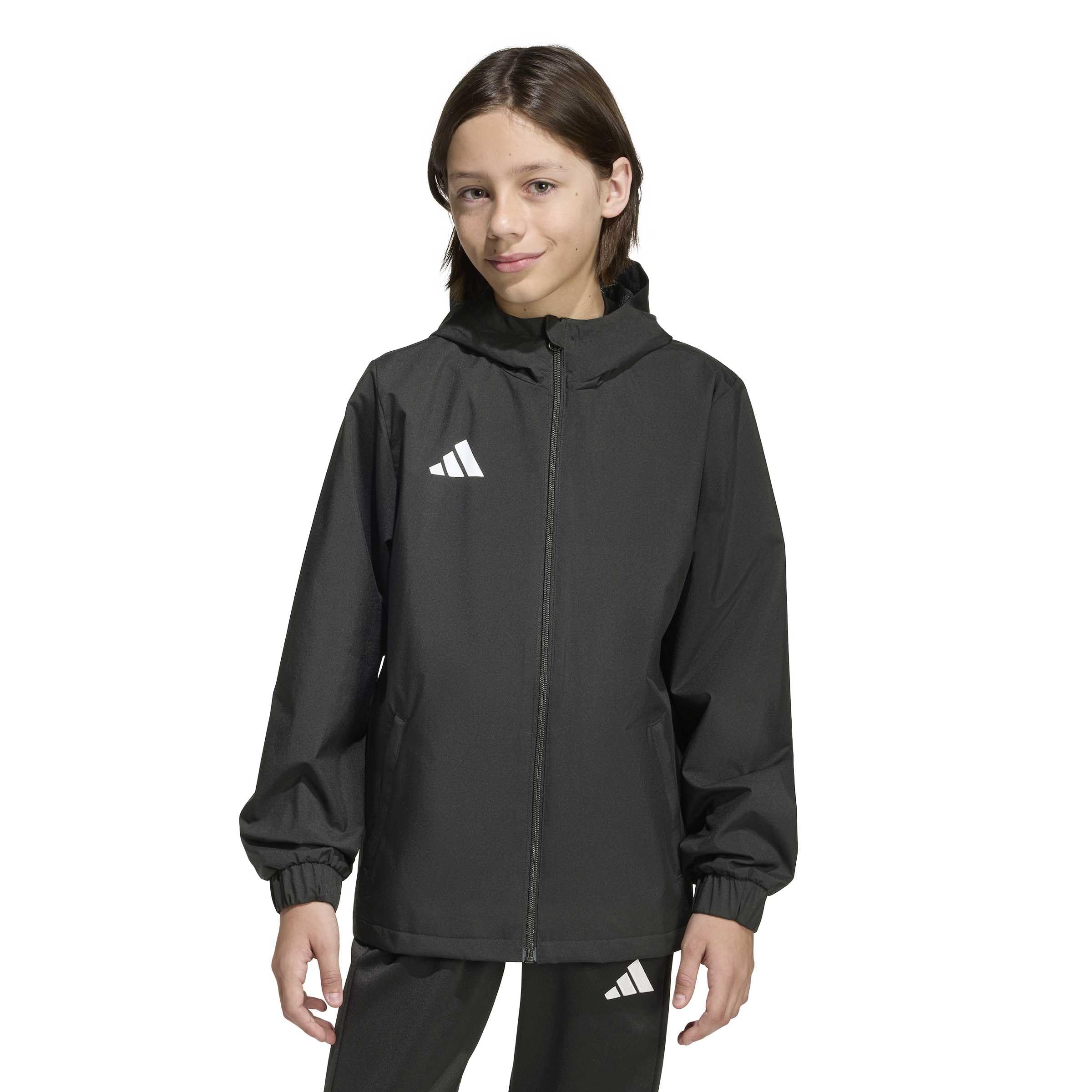 adidas Unisex Kids Entrada26 All Weather Kids Coat, black/white, 11-12 Years