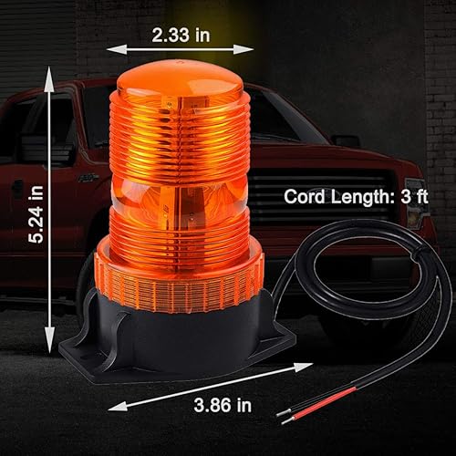 Miniatura 7 de WOWTOU Luces estroboscópicas LED ámbar magnéticas para carretilla elevadora, carritos de golf, vehículos utilitarios, camiones, tractor, 12 V, 24 V,