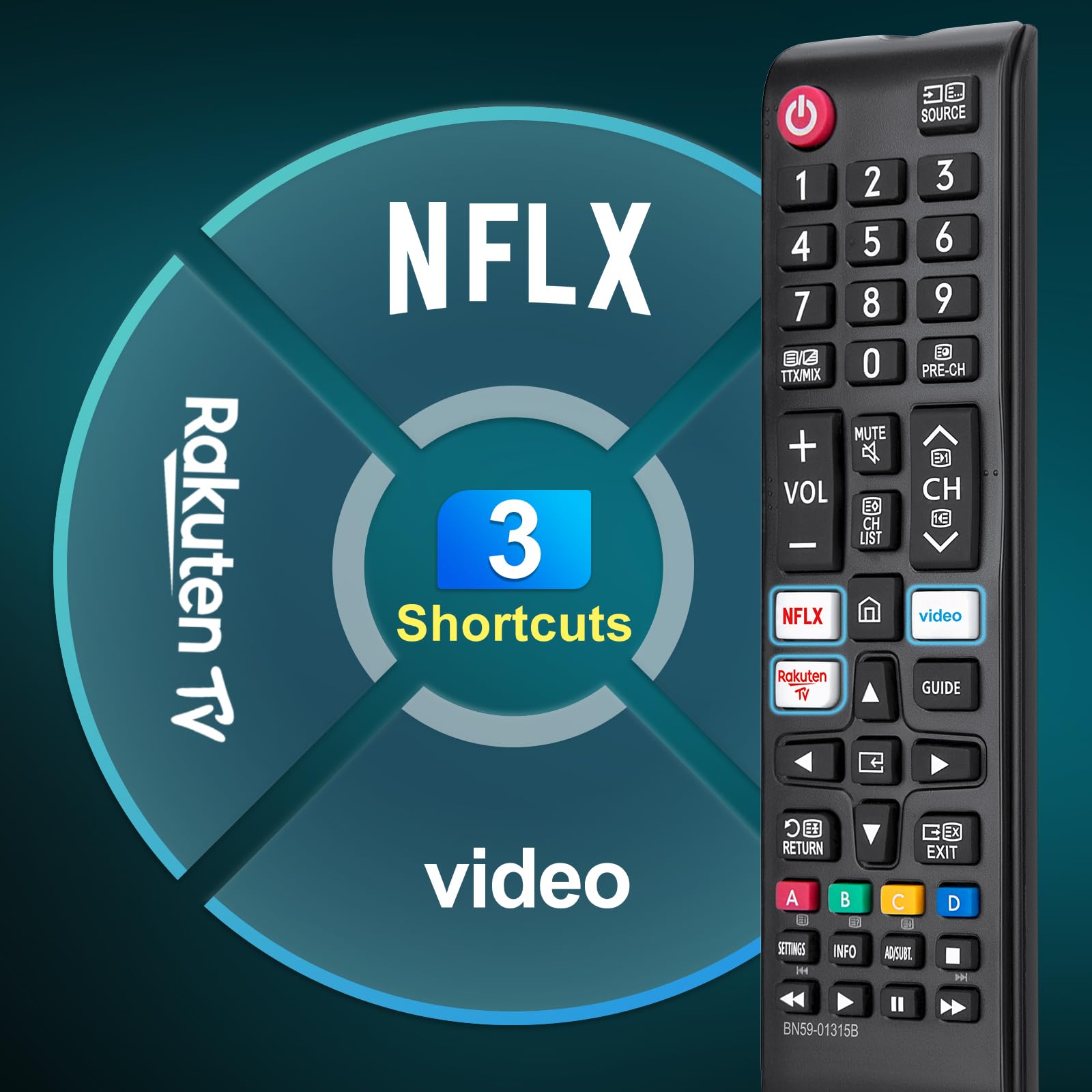 Loutoc Telecomando-Adatto-per-Smart-TV-Samsung, Telecomando-Universale-Compatibile-TV-Samsung (2 confezioni)