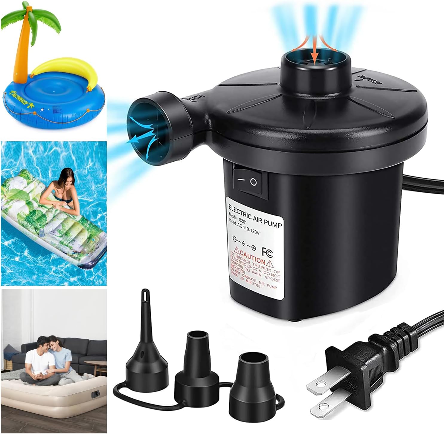 Electric Air Pump for Pool Inflatable Air Mattress Pump for Bed