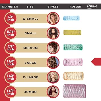Annie Wire Mesh Rollers Large 1 1/2 Inch Hair Curlers for Tight Curls & Ringlets, Heatless Styling Tools for Short to Long Hair 12 Count (Pink)