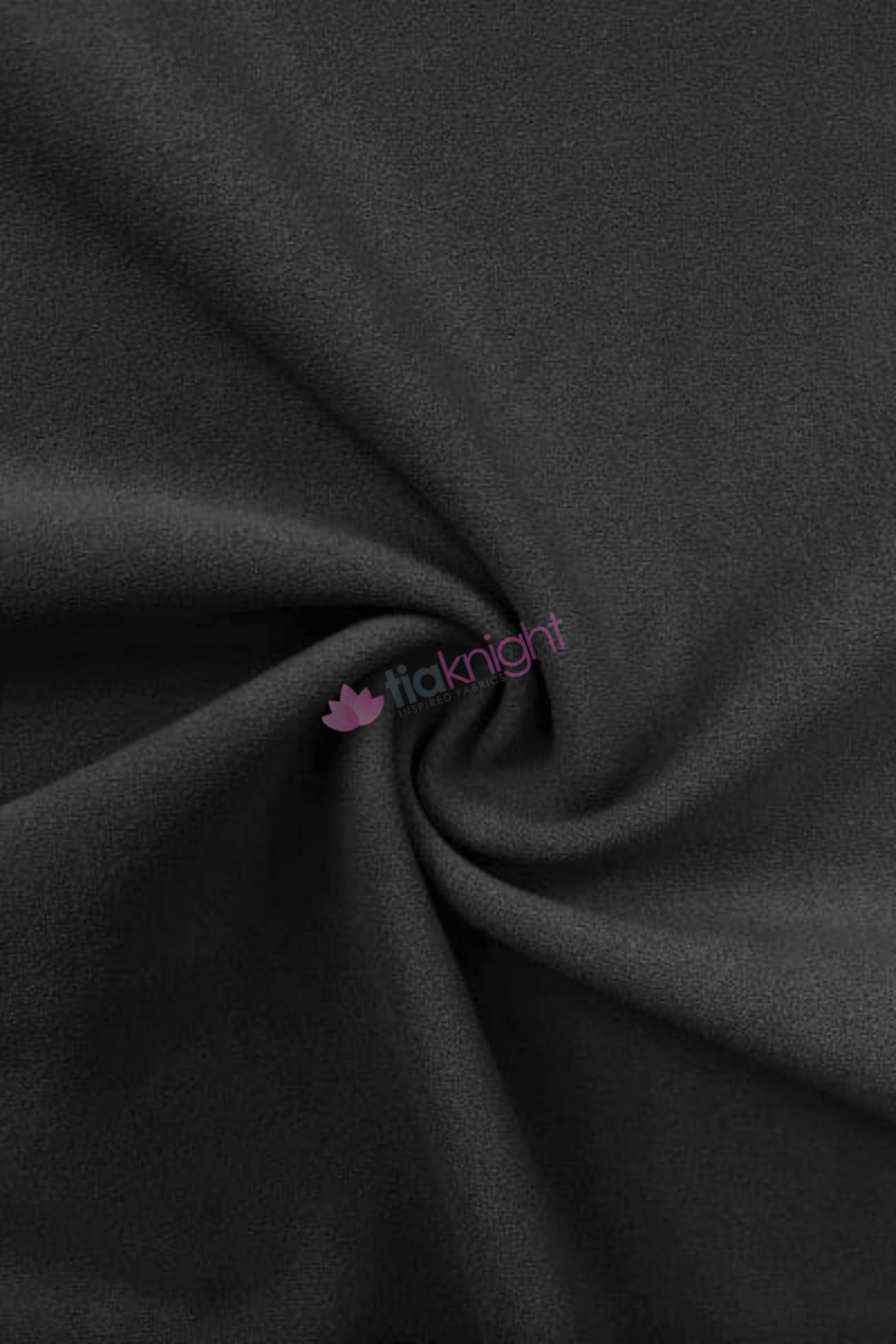 Tia Knight Black Scuba Crepe Dressmaking Jersey Fabric | Stretchy & Thick Body Control Material | 150 Cm Wide | Sold By The Metre | Same Day Dispatch | Sq181, By (Black)