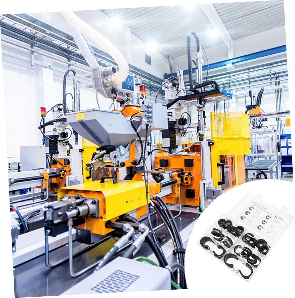 45pcs Stainless Steel R-clamp Assortment Kit Rubber Liners Versatile for Hoses