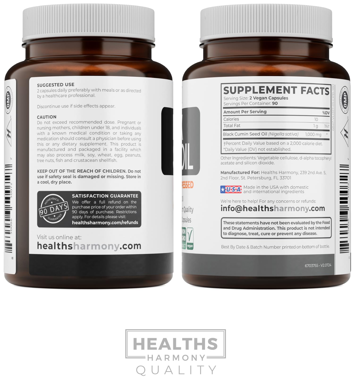 Black Seed Oil - 180 Softgel Capsules (Non-GMO & Vegan) Premium Cold-Pressed Nigella Sativa Producing Pure Black Cumin Seed Oil with Vitamin E - 500mg Each, 1000mg Per 2 Capsule Serving — Amazon image 9