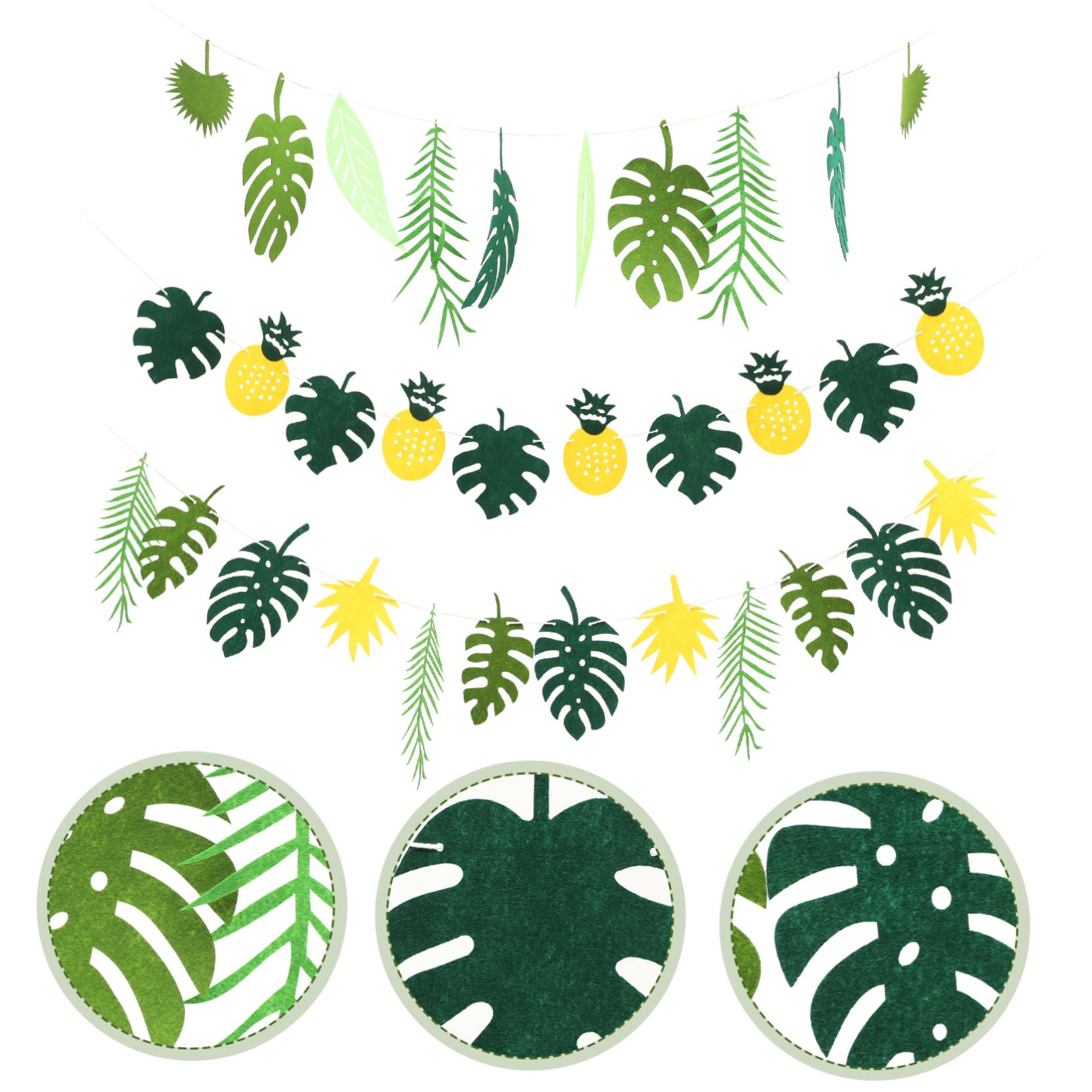 4sätze Tropisches Dekorationsset Mit Palmenblättern Teiliges Banner Für Hawaii-Party Hochzeiten Und Sommerfeste Installieren Auffällige Deko Für