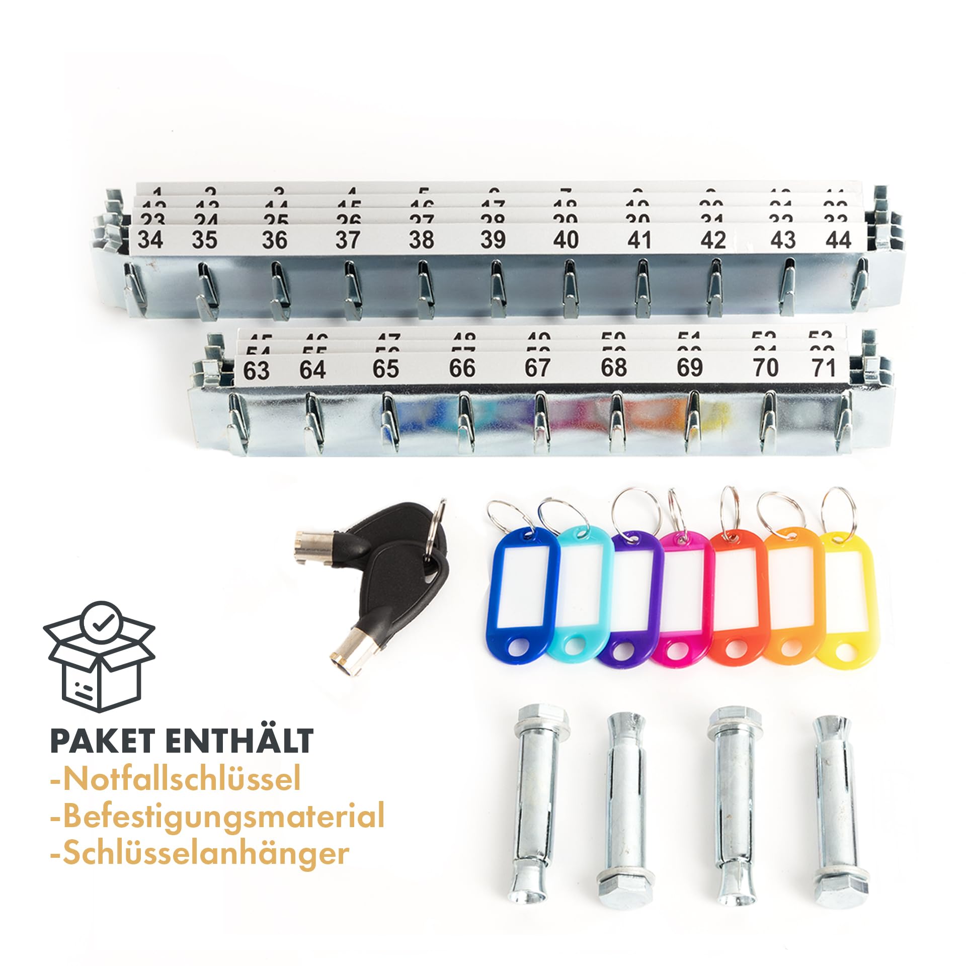 casa pura Schlüsseltresor mit Elektronikschloss - Schlüsselkasten für 27 Schlüssel inkl. Schlüsselanhänger & Notfallschlüssel