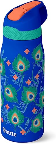 Miniatura 10 de Ottle Reef Roamer - Botella de agua de acero inoxidable, frasco aislado de 34 onzas con tapa a prueba de fugas, sin BPA y asa de transporte, botella