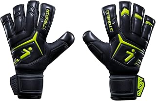 Storelli Gladiator Elite 3.0 Goalkeeper Gloves | High-Performance Soccer Goalie Gloves with Finger Spines | Premium Finger and Hand Protection | Black & Yellow | Size 9