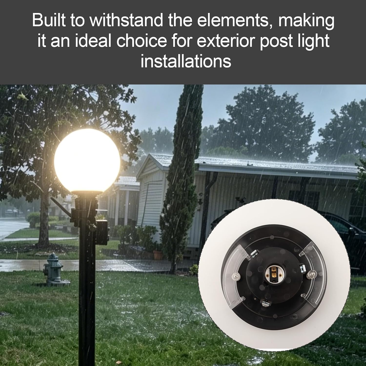 Wing Clip Fitter for Outdoor Lamppost Globe Street Light image 4