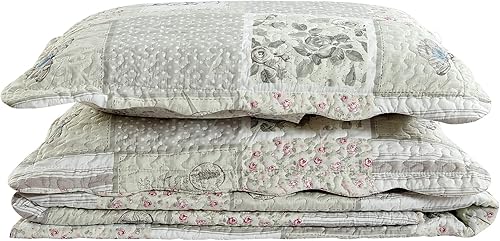 Miniatura 7 de Brilliant Sunshine Juego de edredón de 3 piezas con 2 fundas de almohada, colcha reversible suave y ligera, para todas las estaciones, Gris