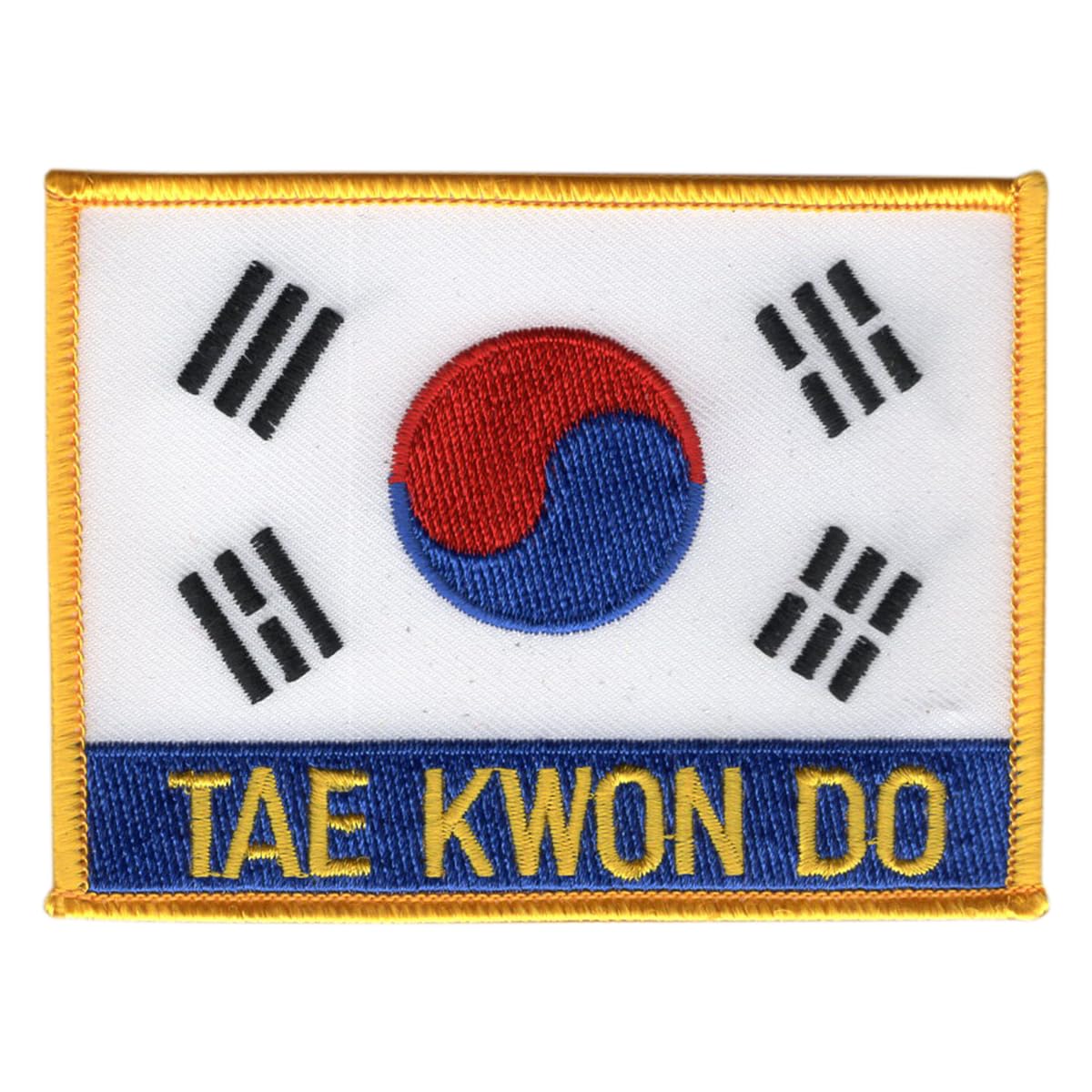 Martial Arts Embroidered Patches Badges for Uniforms, Accesories Badge - Taekwondo Flag Patch