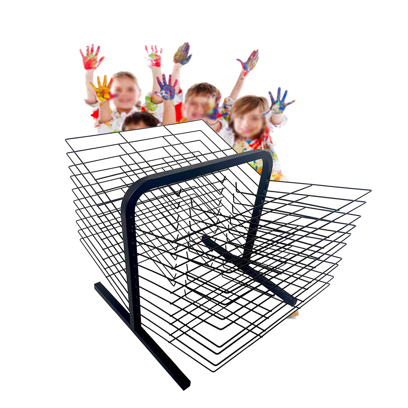 Stojak do suszenia artystycznego dla dzieci, do szkoły, studia, 20-piętrowy stojak do suszenia z sztalugą i papierem, tablica A3, deska do olejowania, stojak do przechowywania artykułów artystycznych