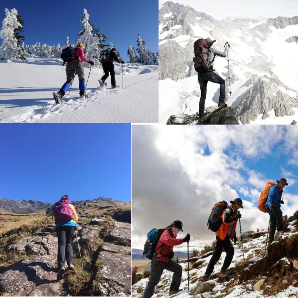 Moxilyn Bâtons de Randonnée Télescopiques Ultra-léger Bâtons de Marche Pliable Antichoc Antidérapant Bâtons Réglable de 36 à 130 cm et Fermeture pour Le Conditionnement du Trekking